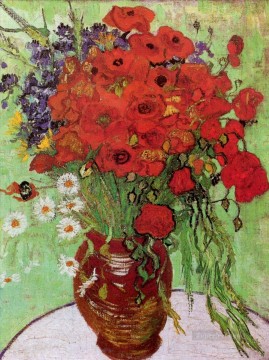  dai Painting - Red Poppies and Daisies Vincent van Gogh Impressionism Flowers